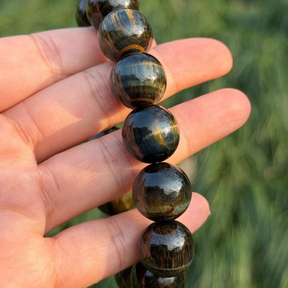 16mm chunky stretchable cat's eye‎ flashy pietersite bracelet 1173